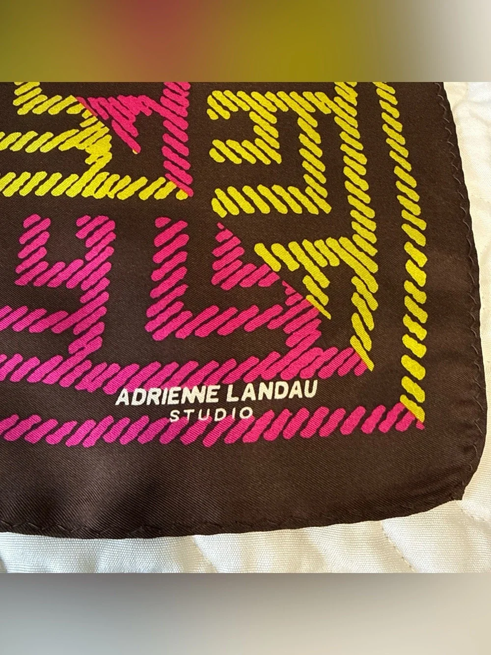 ADRIENNE LANDAU STUDIO Abstract Geo‎ Design Silk Scarf Square 35